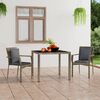 vidaXL Garden Chairs with Cushions 2 pcs Poly Rattan Grey
