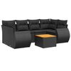 vidaXL 7 Piece Garden Sofa Set with Cushions Black Poly Rattan