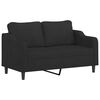 vidaXL 3 Piece Sofa Set with Cushions Black Fabric