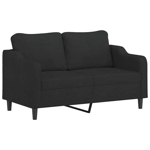 vidaXL 3 Piece Sofa Set with Cushions Black Fabric
