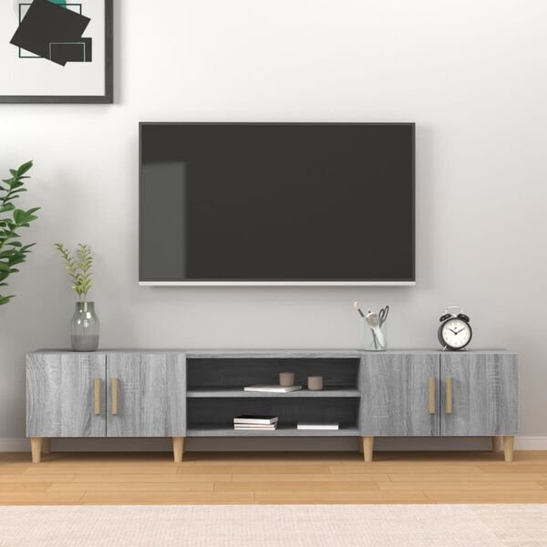 vidaXL TV Cabinet Grey Sonoma 180x31.5x40 cm Engineered Wood