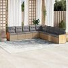 vidaXL 9 Piece Garden Sofa Set with Cushions Beige Poly Rattan