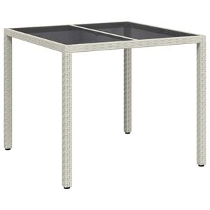 vidaXL Garden Table White 90 x 90 x 75 cm Poly Rattan