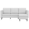 vidaXL Sectional Sofa 3-Seater Artificial Leather White