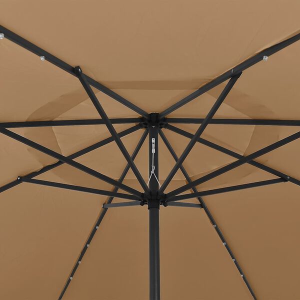 vidaXL Garden Parasol with LED Lights 400 cm Taupe