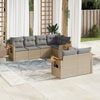 vidaXL 7 Piece Garden Sofa Set with Cushions Grey Poly Rattan