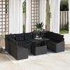 vidaXL Sofa Set with Cushion Manual 10 pcs Black Poly Rattan