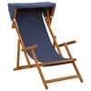 vidaXL Deck Chair 3 Position Solid Eucalyptus Wood Blue