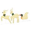 vidaXL LED Reindeers 3 pcs Warm White 43 x 18 x 66 cm Fabric