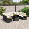 vidaXL 11 Piece Garden Sofa Set with Cushions Black Poly Rattan