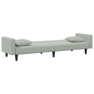 vidaXL 2 Piece Sofa Set with Pillows Light Grey Velvet