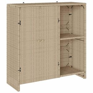 vidaXL Storage Cabinet with Storage Beige 100 x 36 x 102 cm Rattan