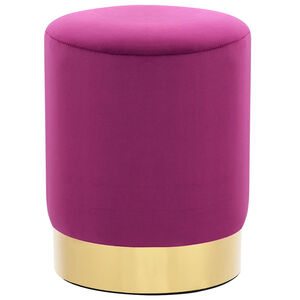 vidaXL Stool Purple and Gold Velvet 28 x 36 cm