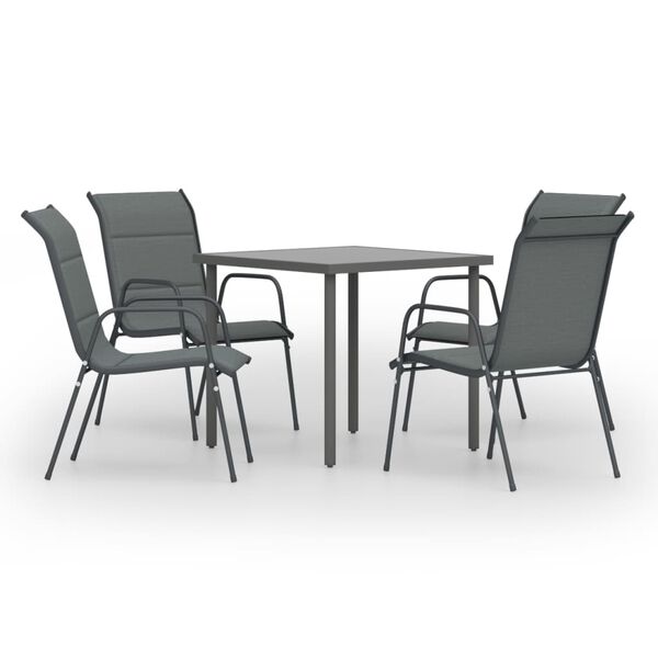 vidaXL 5 Piece Outdoor Dining Set Steel Anthracite