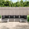 vidaXL 6 Piece Garden Lounge Set with Cushions White Steel
