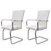vidaXL Dining Chair | Set of 2 | White | Artificial Leather and Iron | Standard