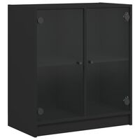 vidaXL Side Cabinet with Glass Doors Black 68x37x75.5 cm
