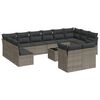 vidaXL 13 Piece Garden Sofa Set with Cushions Grey Poly Rattan
