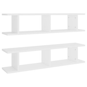 vidaXL Wall Shelf | Set of 2 | White | Engineered wood | Medium | Wall Shelf