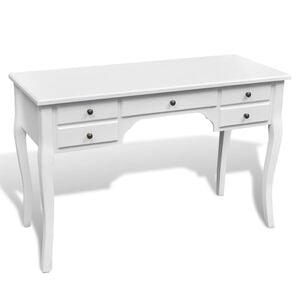 vidaXL Desk | White | MDF | Large | Desk | Rectangular | French Country