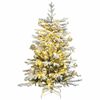 vidaXL Artificial Hinged Christmas Tree 150 LEDs & Ball Set 120 cm