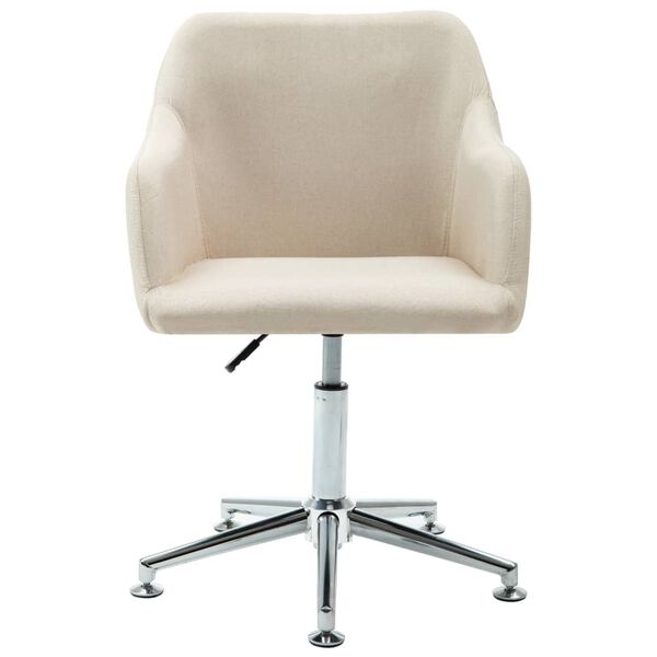 vidaXL Swivel Office Chair Cream Fabric