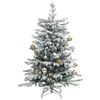 vidaXL Artificial Hinged Christmas Tree 150 LEDs & Ball Set 150 cm
