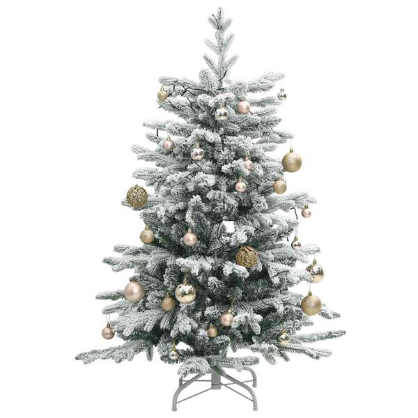 vidaXL Artificial Hinged Christmas Tree 150 LEDs & Ball Set 150 cm