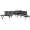 vidaXL 4 Piece Garden Benches with Cushions Black Powder-coated Steel