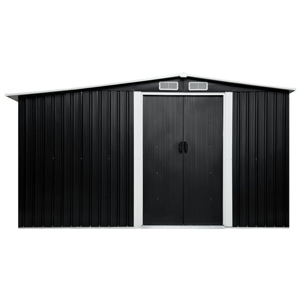 vidaXL Garden Shed with Sliding Doors Anthracite 329.5x312x178 cm Steel