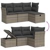 vidaXL 4 Piece Garden Sofa Set with Cushions Grey Poly Rattan