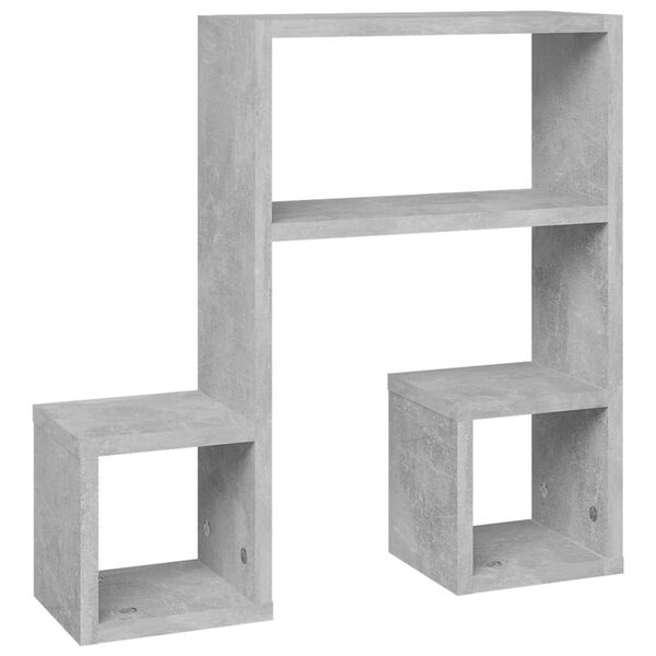 vidaXL Wall Shelf 2 pcs Concrete Grey 50x15x50 cm Engineered Wood