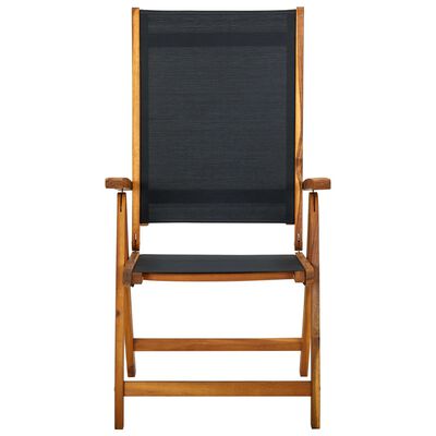 vidaXL Folding Garden Chairs 2 pcs Solid Acacia Wood and Textilene