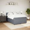 vidaXL Box Spring Bed with Mattress Light Grey Double Fabric
