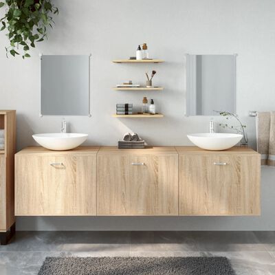 vidaXL 6 Piece Bathroom Furniture Set Oak Engineered Wood