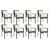 vidaXL 9 Piece Garden Dining Set with Cushions Black Poly Rattan