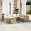 vidaXL 7 Piece Garden Sofa Set with Cushions Beige Poly Rattan