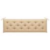 vidaXL Garden Bench with Beige Cushion 175 cm Solid Teak Wood