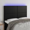 vidaXL LED Headboard Black 144 cm Faux Leather