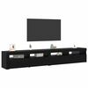 vidaXL TV Cabinet 2 pcs Black Oak 240 x 35 x 40 cm Engineered Wood