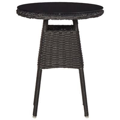 vidaXL Garden Chairs 2 pcs with Tea Table Poly Rattan Black