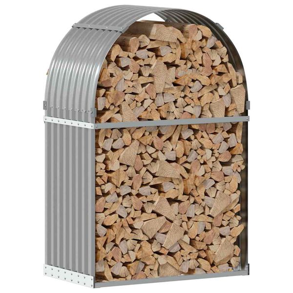 vidaXL Log Holder Light Grey 80x45x120 cm Galvanised Steel