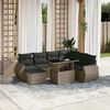 vidaXL 8 Piece Garden Sofa Set with Cushions Grey Poly Rattan