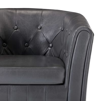 vidaXL Tub Chair Grey Faux Leather