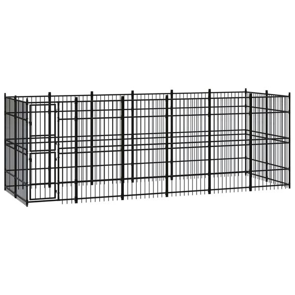 vidaXL Outdoor Dog Kennel Steel 11.06 m&sup2;