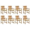 vidaXL Garden Chairs with Cushions 8 pcs Solid Acacia Wood