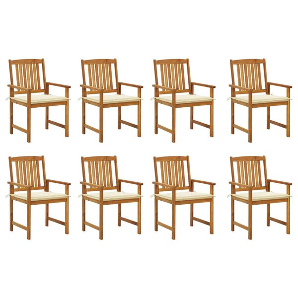 vidaXL Garden Chairs with Cushions 8 pcs Solid Acacia Wood