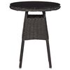 vidaXL 3 Piece Garden Bistro Set with Cushions Poly Rattan Black