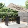 vidaXL Bar Table with Glass Top Black 185x80x110 cm Poly Rattan