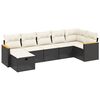 vidaXL 7 Piece Garden Sofa Set with Cushions Black Poly Rattan